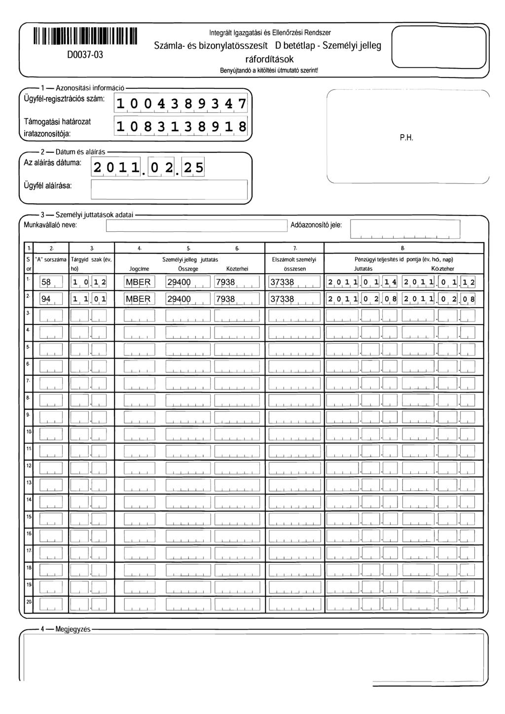 20 00037-03 - Azonosítási információ.