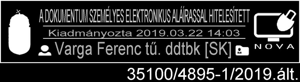 35100-4895/2019.ált. dr. Osztrovics Gábor István Ádámné Juhász Emese Telefon: (36-1) 459-2476 e-mail: fki.hatosag@katved.gov.hu H A T Á R O Z A T 1./ A NIF Nemzeti Infrastruktúra Fejlesztő Zrt.