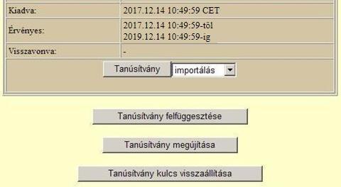 4.3.1. A titkosító tanúsítvány letöltés a NetLock rendszeréből A letöltéshez kérjük, kövesse az alábbi lépéseket: 1. Jelentkezzen be a www.netlock.hu oldalon a fokozott ügyfélmenübe. 2.