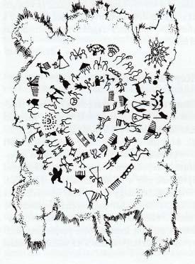 10. ábra: A dakota indiánok bölénybőrre írt Téli