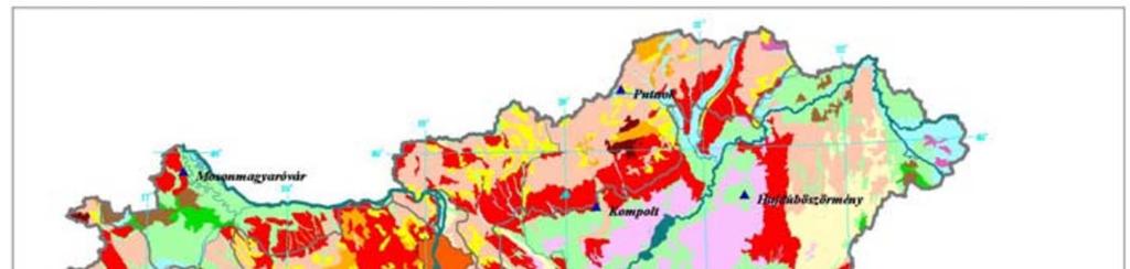 3. ábra: Magyarország talajainak anyagforgalmi típusai