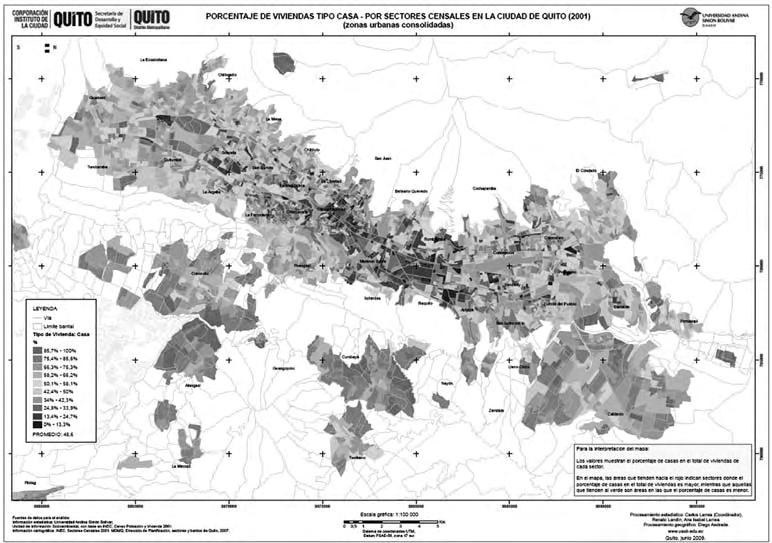 144 ÓSCAR RAÚL OSPINA LOZANO Mapa 11 Localización espacial del tipo de vivienda de las áreas urbanizadas del