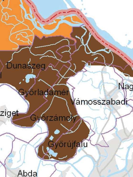 Győrzámoly a következő megyei övezetekben érintett: - térségi jelentőségű tájképvédelmi terület övezete -
