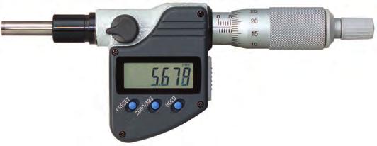 Beépíthető mikrométer 12mm-es szárral Sorozat 35 Beépíthető mikrométer 25mm méréstartománnyal és 12mm-es szárral. Jellemzői: Megmunkáló gépekre és mérőgépekre integrálható.