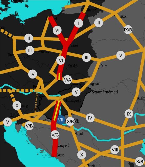 15. kép: Az É-D irányú kapcsolatok célja az észak-keleti és a dél-keleti területek összekapcsolása Takács Miklós (Főmterv Zrt.