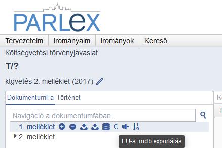 2.3.3.6. Struktúra-export A ParLexben szerkesztett, illetve abba beimportált szöveg struktúrájának ellenőrzésére külön funkció működik.