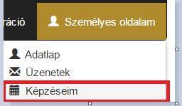 történő kattintással (pirossal jelölve az alábbi képen). Az alábbi felületen a képzéshez kapcsolódó összes információ, valamint az eredmények is elérhetők.