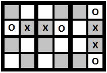 48 4.5. HARARY-ÁLLATOK 4.9. ábra. 4-sütik blokkolják a két irányú 3-am bát 4.21. Tétel. Létezik jó 3-elhelyezés P 4 -re. Bizonyítás. Könnyen látható, hogy a 4.