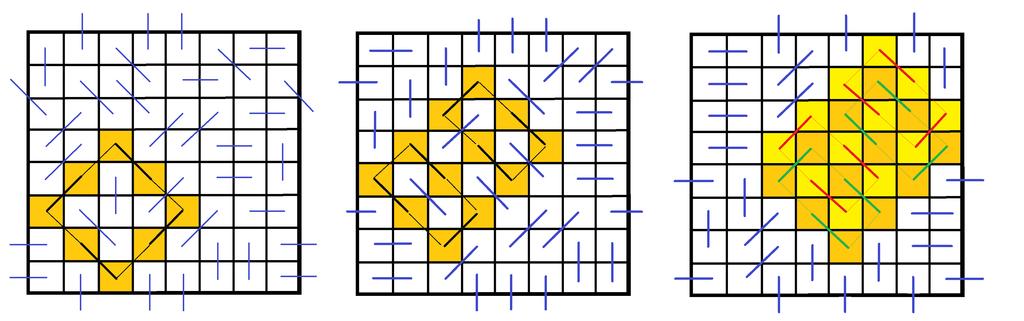 5. A 9-AMŽBA PÁROSÍTÁSAI 57 két dominóban találkozhatnak minden tóruszegyenessel. (Ha csak egyben találkoznának, akkor vagy C-ben vagy W -ben lenne blokkolatlan tóruszegyenes.