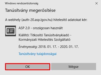 A különböző böngészők különféle módon jelenítik meg ezt az ablakot. Nyomjuk meg az OK gombot.