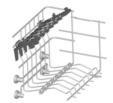 In the upright position (B-B1) the racks allow you to load dinner plates and soup plates.
