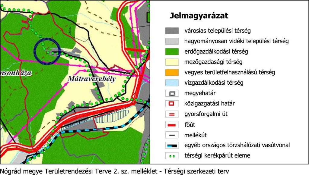 A NmTrT vonatkozó övezetei Az OTrT módosítás, azaz az Mtv. módosította, illetve néhány esetben hatályon kívül helyezte a térségi övezeteket, ennek értelmében az Mtv.