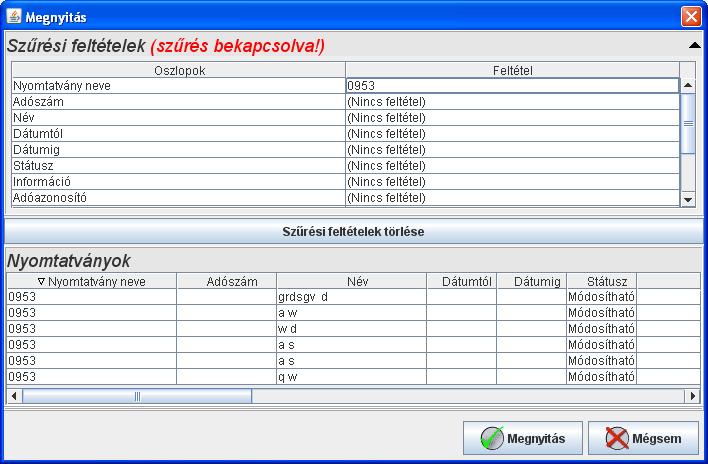 melynek az adatait új nyomtatványba szeretné tölteni.