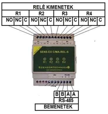 1.3.5.8. SENS-EX C/MA-REL-S-2W: Címezhető, két vezetékes, sínre szerelhető vezérlő modul 4 programozható relével (fejlesztés alatt). Azonosság: - Azonos a SENS-EX C/MA-REL-2W készülékkel.