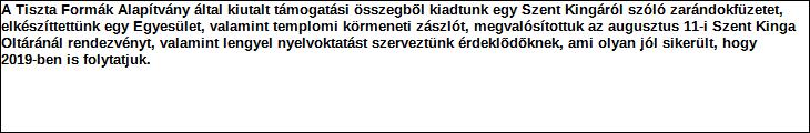 Támogatási program elnevezése: Támogató megnevezése: Együtt a kultúra színpadán Tiszta Formák Alapítvány központi költségvetés Támogatás forrása: önkormányzati költségvetés