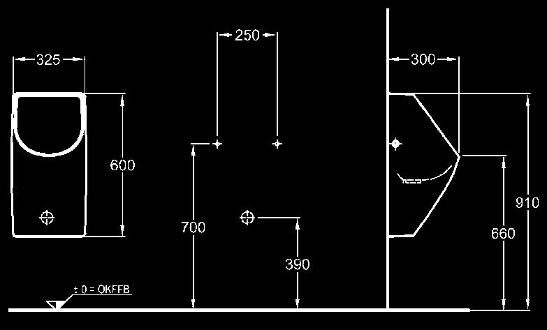 KeraTect 235120 600 165 440 16,4 12  1 Plan vizelde víz nélkül hátsó kifolyású EN