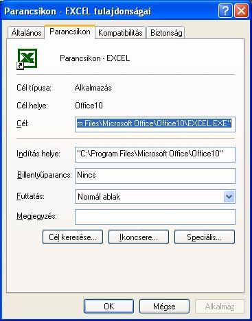 ELSŐ LÉPÉSEK 29 Kapcsoló Feladat munkafüzet útvonala\fájlnév Az Excel betöltésekor automatikusan megnyitja a megadott munkafüzetet.
