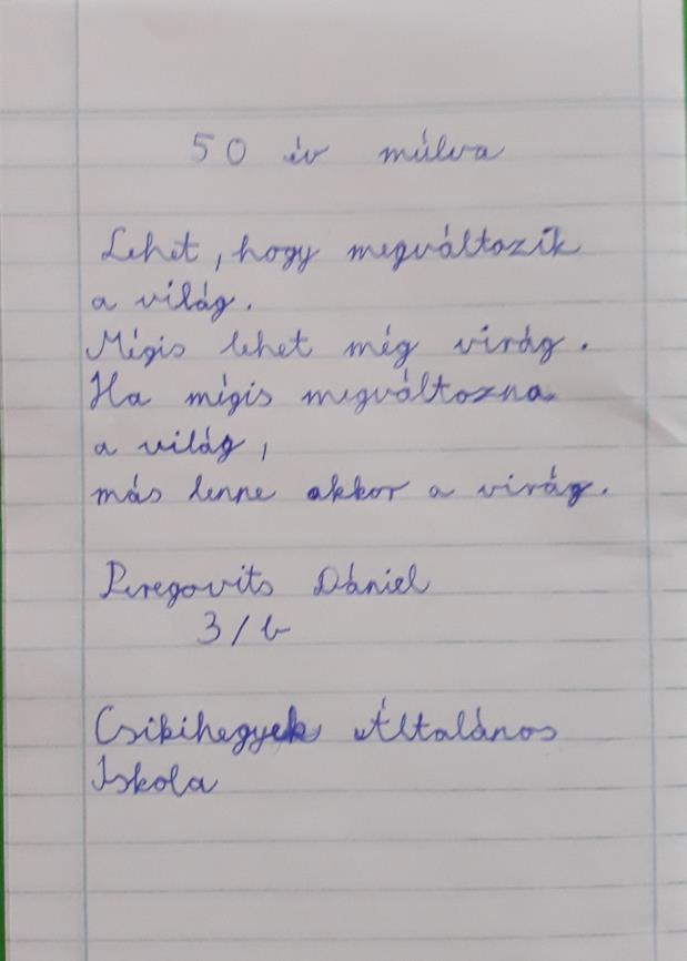 Peregovits Dániel: 50 év múlva (ált. iskola, 3.