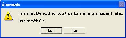 Számítógépes problémamegoldás mérése az informatikaórán feladatra a helyes válasz a Megváltozik a társítás, de a fájl továbbra is használható lesz.