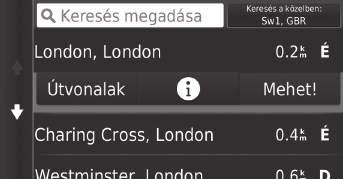 uuúti cél megadásaukategóriák Navigáció Település keresése H (Térkép) u u Kategóriák u Települések Kiválasztja az úti cél települését. 1. Válasszon települést.