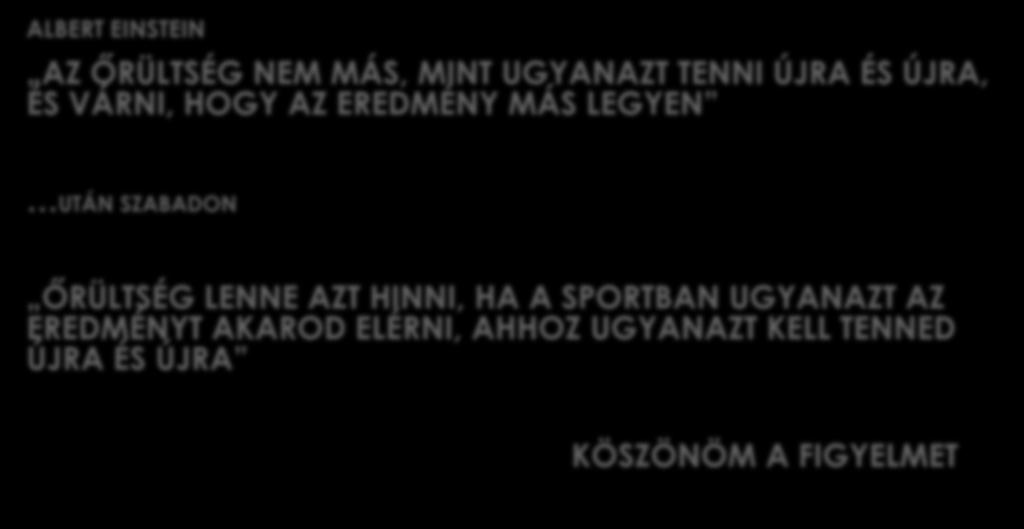 ALBERT EINSTEIN AZ ŐRÜLTSÉG NEM MÁS, MINT UGYANAZT TENNI ÚJRA ÉS ÚJRA, ÉS VÁRNI, HOGY AZ EREDMÉNY MÁS LEGYEN UTÁN SZABADON