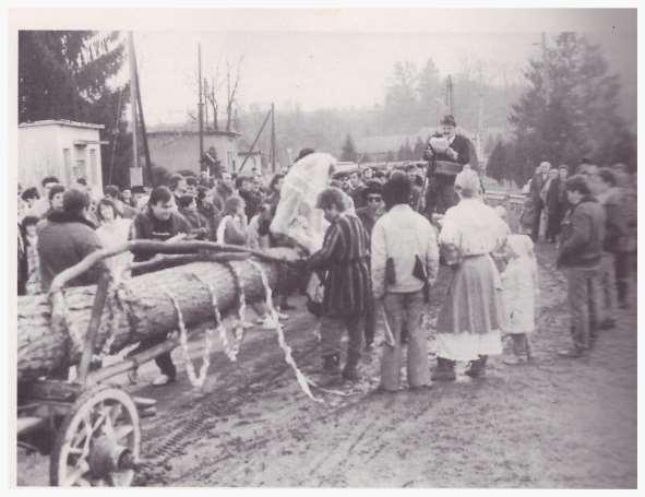 Rönkhúzás Őrimagyarósdon 1992-ben.