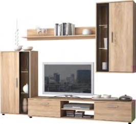 990,- TV-ELEM, 2 ajtó, 1 fiók, Szé/Ma/Mé: kb. 140/53/45 cm 36.990,- TV-RÁTÉT, LED-világítással, Szé/Ma/Mé: kb. 140/93/4 cm 32.990,- FALIPOLC, Szé/Ma/Mé: kb. 165/25/21 cm 12.