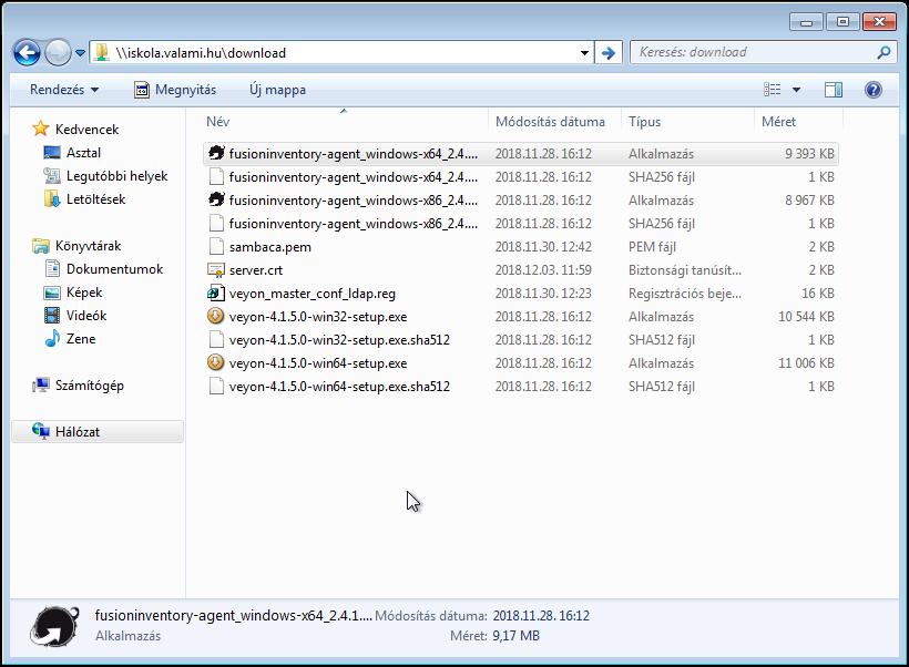 VI.3. Kliens telepítés VI.3.1 Windows 7 vagy újabb a GLPI Fusion Inventory Agent alkalmazás ahhoz szükséges, hogy a HUEDU OpenLAB kiszolgálón futó GLPI Fusion-Inventory
