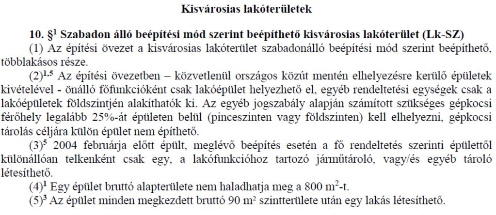 ALÁTÁMASZTÓ MUNKARÉSZ A hatályos HÉSZ nem tartalmaz a fent jelzett Lk SZ/1 jelű építési övezet paramétereivel megegyező paraméterekkel rendelkező építési övezetet.