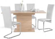 990,- (20180003/01-15) Étkezőasztal Olli, fehér dekor kivitelben betonhatású vagy San Remo tölgy lábazattal, karcálló melaminbevonattal, asztallap vastagság: kb. 25mm, Szé/Ma/Mé: kb. 140/75/80cm 24.