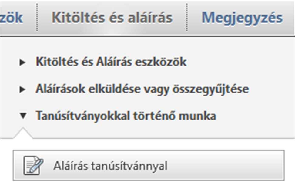 3.2. Szolgáltatási szerződés aláírása Adobe Reader XI verzióval A díjmentesen használható Adobe Reader alkalmazás szintén alkalmas a Szolgáltatási szerződés aláírására.