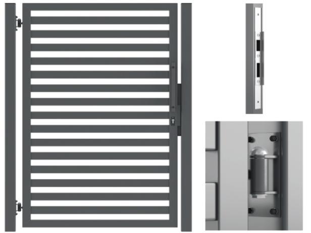 MODERN PANEL KERÍTÉS MP02 KAPURENDSZEREK A képen látható 60x40mm vagy 80x20mmes lemezes betéttel kerül gyártásra.