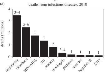 Top 10 causes of death from infectious diseases in 2010.