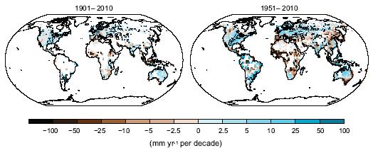 3. A csapadékban bekövetkezett változások a magas É-i szélességek: éves csapadékmennyiség nő a közepes É-i szélességek: téli csapadékmennyiség nő a szubtrópusok nyári