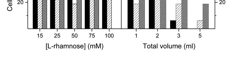 Efficiency in percent of simultaneous excision of different integrated antibiotic cassettes in strain SIJ488 induced for 4 h (black bars), 8