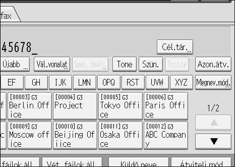 Célállomások beprogramozása a Címjegyzékbe Bevitt célállomások regisztrálása a Címjegyzékbe A következõ rész közvetlenül beírt faxszám, e-mail cím vagy IP-Fax célállomás címjegyzékbe történõ