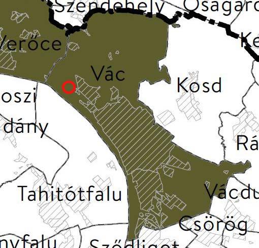 VÁC TELEPÍTÉSI TANULMÁNYTERV 12 a megközelítése közúton a 2. sz. főútról leágazó 013/1 hrsz-ú útról biztosított.