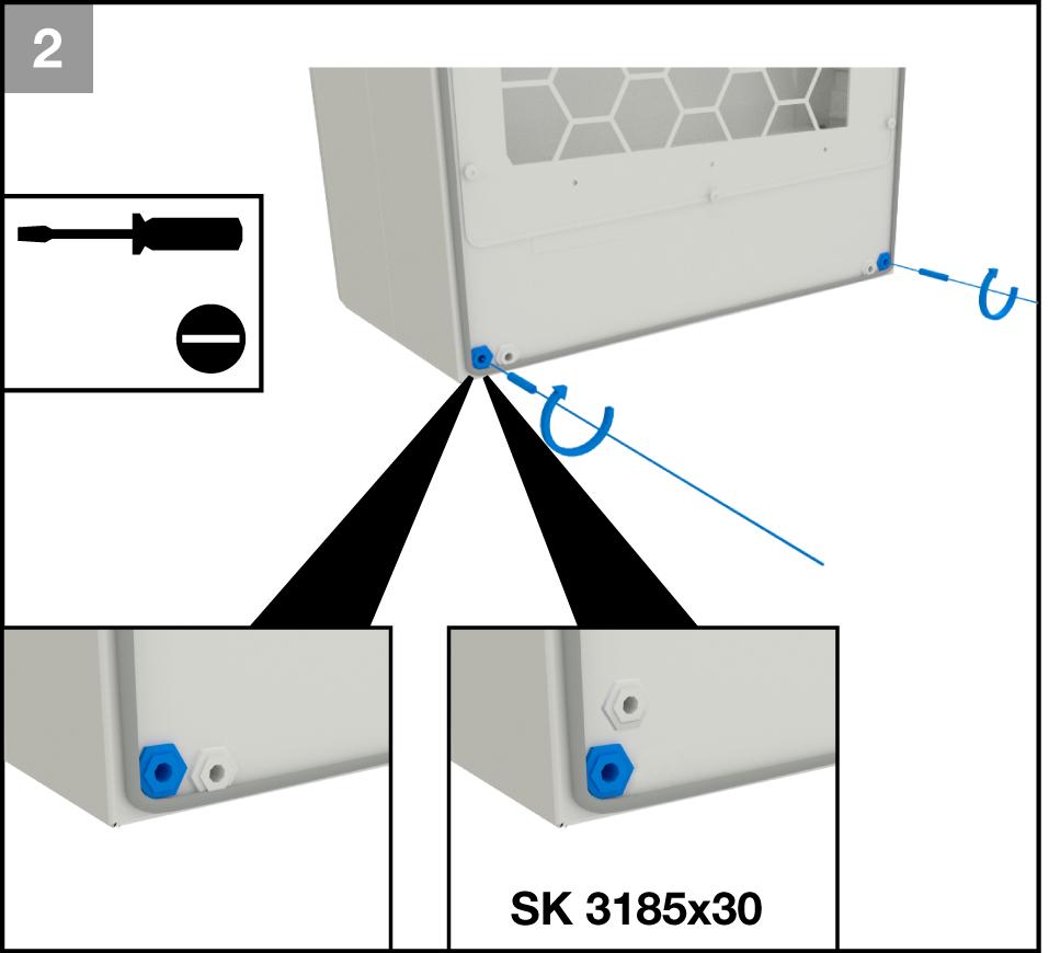 4 x SK 3185x30 4 x 4 x 6 x SK 3186x30 SK 3187x30 SK 3188x40 SK 3189X40 1 Rittal Blue e+ Montage-