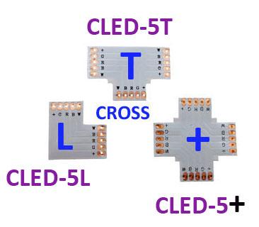 a 15cm wire connector CLED-5SW Tápcsatlakozó RGBW LED szalaghoz 15 cm csatlakozó kábel 376 Ft Toldó tápcsatlakozó RGBW LED szalaghoz STRIP to STRIP 5-pin Connector CLED-5SS 177 Ft CROSS STRIP to