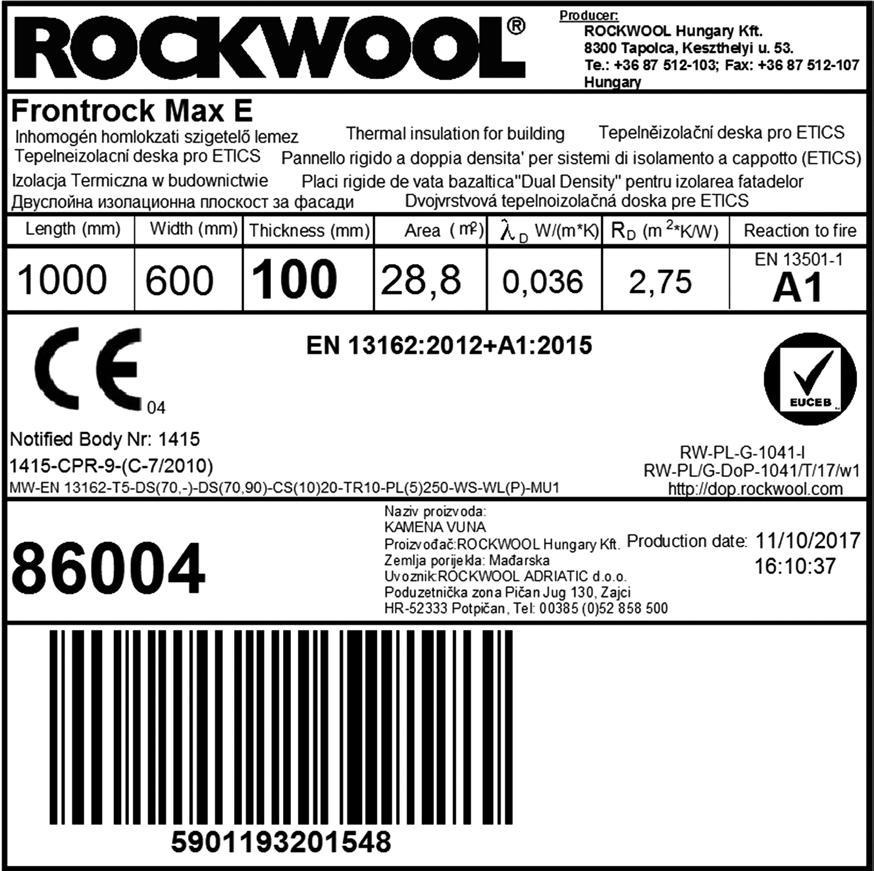Termékcímke magyarázat 0. július -jén a módosult a 05/0/EU rendelet az építési termékek forgalmazására vonatkozóan.