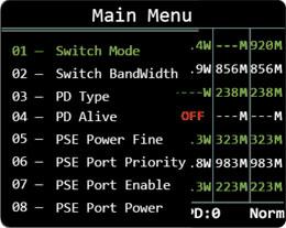 3 af/at (PoE/PoE+) Össz. PoE teljesítmény: max. 120 W/53 V DC, alapért.