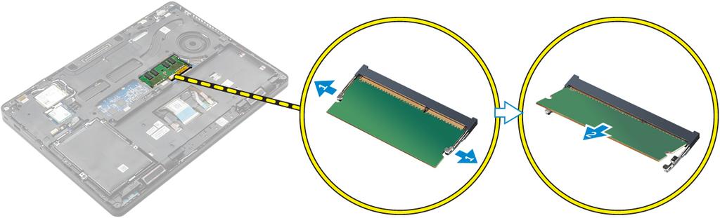 4 Helyezze az SSD keretet az SSD-re, majd húzza meg a csavarokat, amelyek a számítógéphez rögzítik.