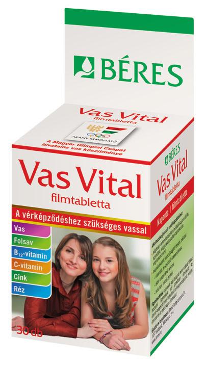 A as ital filmtabletta olyan komplex készítmény, melynek napi 1 tablettája biztosítja a vas napi beviteli referencia értének (NR) 100- át!