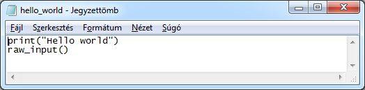 Első python program futtatása Interaktív REPL
