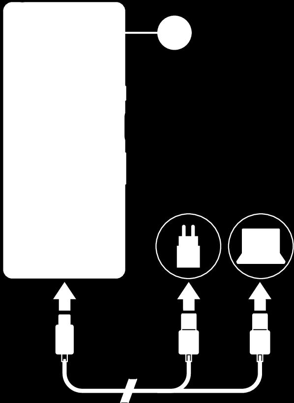 A készülék töltése 1 Csatlakoztassa az USB-kábel egyik végét a töltőhöz (vagy egy számítógép USBportjához). 2 Csatlakoztassa a kábel másik végét a készülék USB-portjához.