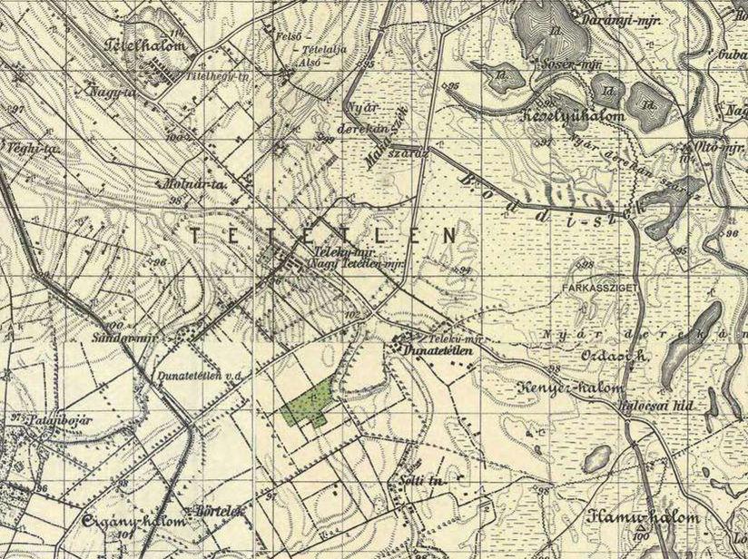1941.évi katonai térkép Új elem a Kunszentmiklós, Tass-Dunapataj vasútvonal.