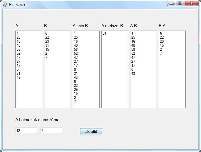 31 / 191 2013.11.04. 8:03 lb.autosize = true; Controls.Add(lb); db++; osszeg += i; atlag = osszeg / (double)db; if (min > i) min = i; if (max < i) max = i; lb_eredmeny.text = String.