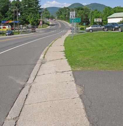 Moderate High # of Curb Cuts: 0 Residential 3 Non-residential Density of Curb Cuts: 52 per mile Notes: Recommendations: The crosswalks at the Water St intersection are in poor condition (see