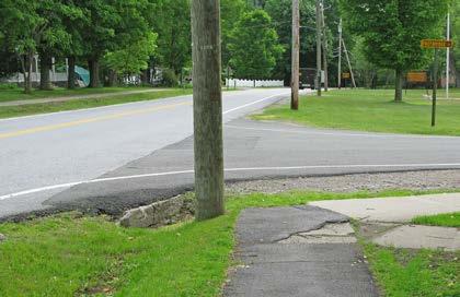 Recommendations: Short-term actions should include painting a crosswalk across Cross St and across Water St, and installing pedestrian crossing signs.