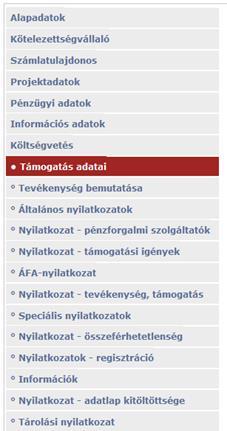 Kategória specifikus adatok I.